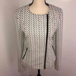 41Hawthorne herringbone white Moto jacket blazer M